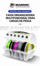 Caixa organizadora Bearking com 6 compartimentos para linhas