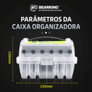 Caixa organizadora Bearking com 6 compartimentos para linhas