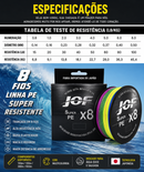Linha Multifilamento JOF X8 PE 100m, 150m, 300m ou 500m | 8 Fios Trançados de Alta Resistência