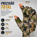 Luva de Pesca e Caça Camuflada Sem Dedos UPF 50+ BASSDASH | Proteção Solar e Toque Preciso