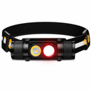 Lanterna de Cabeça Recarregável Luz Branca e Vermelha 660nm