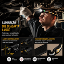 Lanterna de Cabeça Recarregável Luz Branca e Vermelha 660nm
