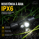 Lanterna de Cabeça Recarregável Luz Branca e Vermelha 660nm