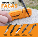 Afiador de Facas Portátil 3 em 1 Tolesa | Carboneto de Tungstênio, Diamante e Pedra de Afiação