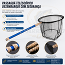 Passaguá Dobrável Telescópico em Carbono | Rede Reforçada para Pesca Esportiva