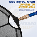 Passaguá Dobrável Telescópico em Carbono | Rede Reforçada para Pesca Esportiva