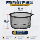 Passaguá Dobrável Telescópico em Carbono | Rede Reforçada para Pesca Esportiva