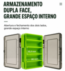 Caixa Organizadora Dupla Face com 12 Compartimentos para Iscas, Anzóis e Acessórios