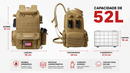 Mochila Tática 52L Multifuncional + 4 Caixas Organizadoras