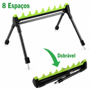 Suporte Telescópico para 8 Varas de Pesca com Espuma Protetora
