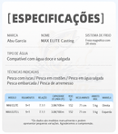 Carretilha Abu Garcia Max Elite 9 Rolamentos Freio Magnético Ultraleve 152g