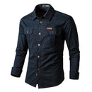 Camisa Cargo Slim Fit Masculina Manga Longa