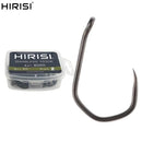 Anzol Hirisi 8020 Sem Fisga Revestido em PTFE | Aço Carbono Premium com Olhal | 50 Unidades