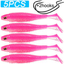 Kit 7 Iscas Soft Shad com Anzol Offset
