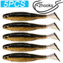 Kit 7 Iscas Soft Shad com Anzol Offset