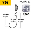 Jig Head Bullet com Anzol Offset | 5 Unidades | Pesos de 3,5g a 14g | Alta Penetração