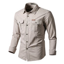 Camisa Cargo Slim Fit Masculina Manga Longa