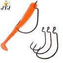 Anzol Offset JYJ para Soft Baits | Aço Carbono de Alta Resistência | 100 Unidades