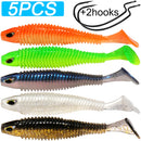 Kit 7 Iscas Soft Shad com Anzol Offset