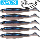 Kit 7 Iscas Soft Shad com Anzol Offset