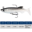 Kit 5 Iscas Soft Shad 8cm com Anzol Integrado Nado Realista