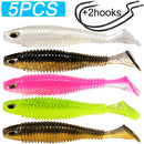 Kit 7 Iscas Soft Shad com Anzol Offset