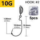Jig Head Bullet com Anzol Offset | 5 Unidades | Pesos de 3,5g a 14g | Alta Penetração