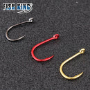 Anzol Fish King Dourado com Argola e Fisga | Aço Carbono Reforçado | 50 a 100 Unidades