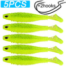 Kit 7 Iscas Soft Shad com Anzol Offset