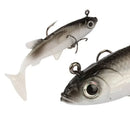 Kit 5 Iscas Soft Shad 8cm com Anzol Integrado Nado Realista