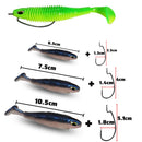 Kit 7 Iscas Soft Shad com Anzol Offset