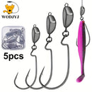 Jig Head Bullet com Anzol Offset | 5 Unidades | Pesos de 3,5g a 14g | Alta Penetração