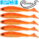 Kit 7 Iscas Soft Shad com Anzol Offset