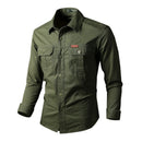 Camisa Cargo Slim Fit Masculina Manga Longa