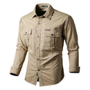 Camisa Cargo Slim Fit Masculina Manga Longa