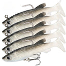 Kit 5 Iscas Soft Shad 8cm com Anzol Integrado Nado Realista