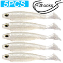 Kit 7 Iscas Soft Shad com Anzol Offset