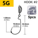 Jig Head Bullet com Anzol Offset | 5 Unidades | Pesos de 3,5g a 14g | Alta Penetração