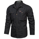 Camisa Cargo Slim Fit Masculina Manga Longa