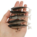 Kit 5 Iscas Soft Shad 8cm com Anzol Integrado Nado Realista