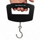 Balança Digital Portátil 50kg com Gancho em Aço Inox, Visor LCD e Trena Integrada