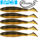 Kit 7 Iscas Soft Shad com Anzol Offset