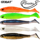 Kit 7 Iscas Soft Shad com Anzol Offset