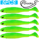 Kit 7 Iscas Soft Shad com Anzol Offset