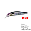 Isca Minnow Articulada 77mm Meia Água Nado Realista